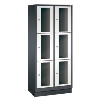 CLASSIC Locker with transparent doors (6 wide compartments)